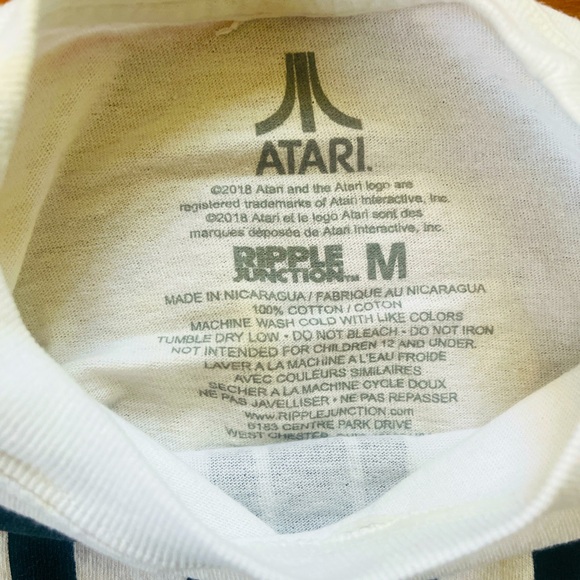 Atari 1972 Medium White Ripple Junction Long Sleeved T-shirt - Picture 3 of 3